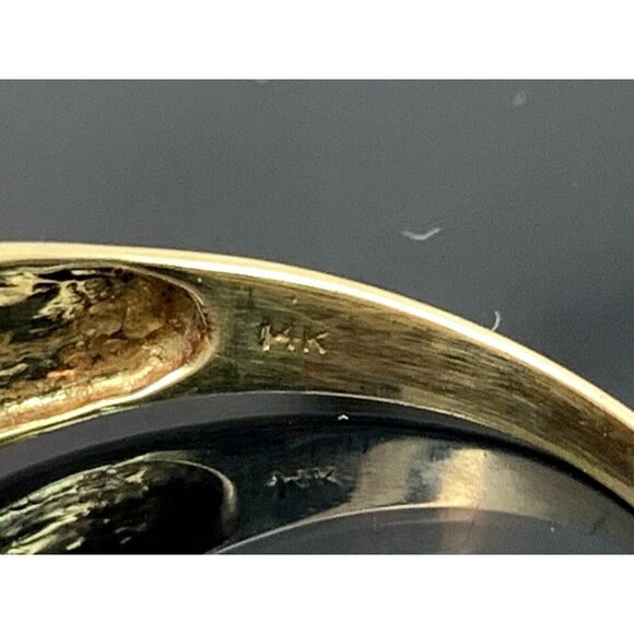 Diamond Black Onyx Ring 0.25ctw 14k Yellow Gold Unisex Size 11 Estate Je… - Picture 9 of 13